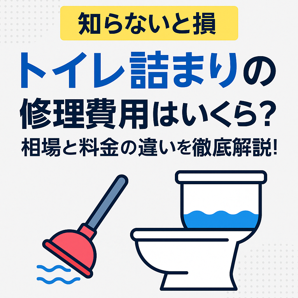 【知らないと損】トイレ詰まりの修理費用はいくら？相場と料金の違いを徹底解説！