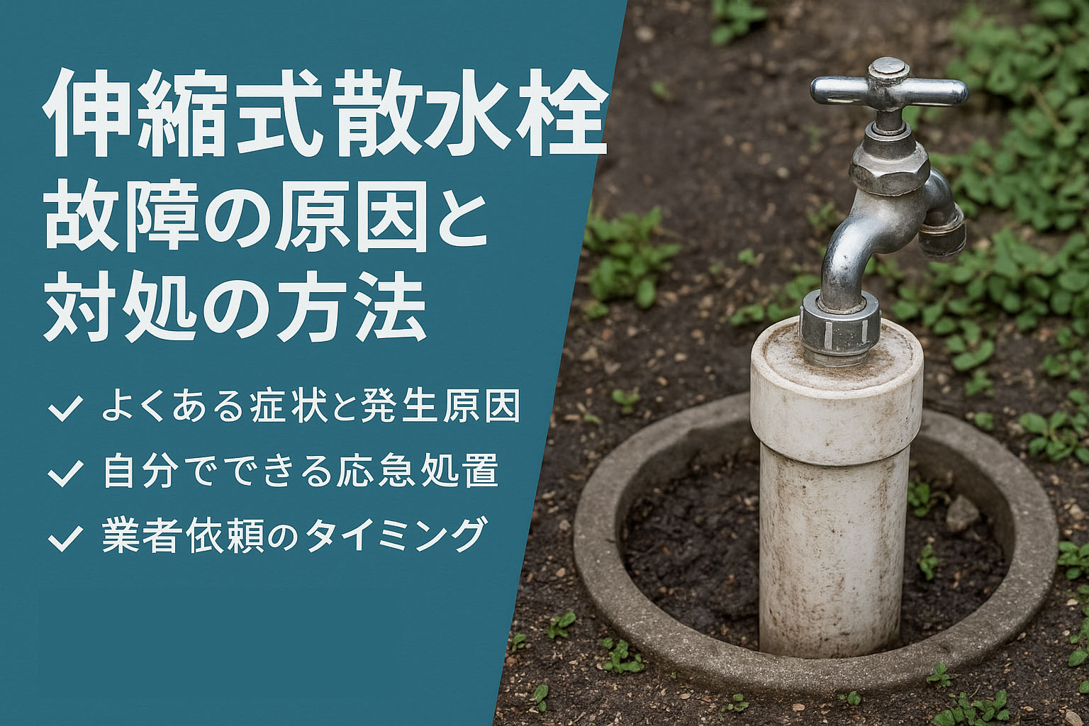 【伸縮式散水栓 故障の原因と対処の方法】緊急時の対応マニュアルと交換の判断基準