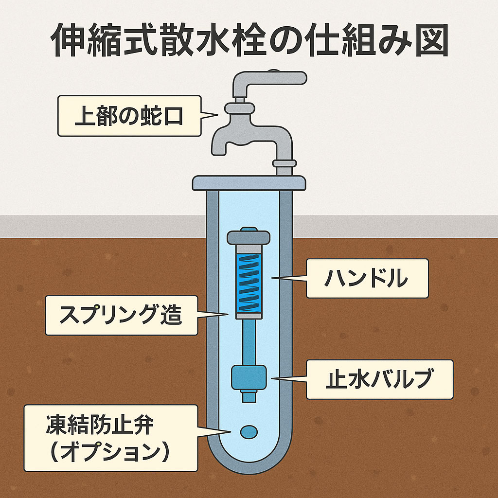伸縮式散水栓とは？仕組みと特徴