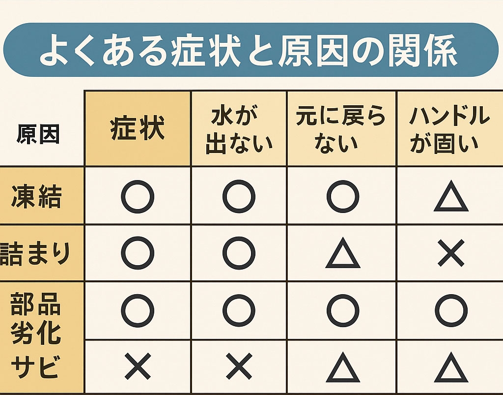 よくある伸縮式散水栓の故障症状と原因