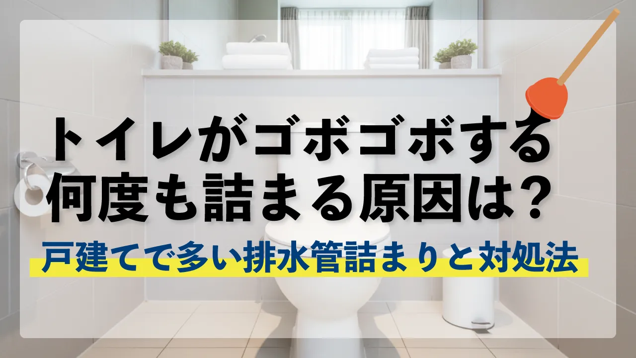 トイレがゴボゴボする・何度も詰まる原因は？戸建てで多い排水管詰まりと対処法